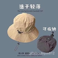 YQQuick-Drying Bucket Hat Uv-Proof Sunshade Sun Protection Hat Men's and Women's Outdoor Lightweight Foldable Storage Cl