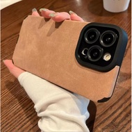 Brown Suede Leather Casing for Samsung A73 A72 A55 A54 A53 A52 A50 A34 A33 A32 A30 A23 A22 A21s A20s