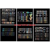 BIANCHI, BMC, KONA, GT, COLNAGO... bicycle frame stickers, Reflective bicycle frame decals 2025