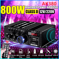 COD Leory Penguat Daya Audio Bluetooth Car Power Amplifier 12V 800W AK380 / amplifier ampli mobil b