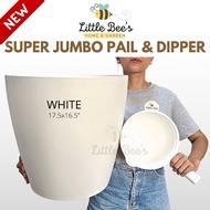 SUPER JUMBO Classy Pail & Dipper | Aesthetic Timba & Tabo | Big Timba | White Black Mocha Plastic Pa
