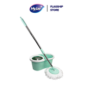 MyJae Mop Pusing Mini Shifting Speed & Set Baldi Mop Lantai Moden dengan Pemegang Keluli Tahan Karat