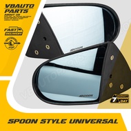 กระจกมองข้าง Spoon Style Universal เลนส์ฟ้าตัดแสง (ไม่รวมแป้นกระจก)
