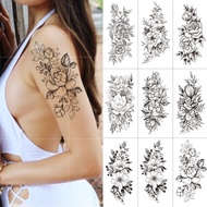 Big Rose Waterproof Temporary Tattoo Flower Butterfly Bird Hipster Fashion Woman Fake Body Arm Stick