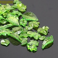 PIXELHIVE​ 30pcs Green Transparent Leaf Shape Beads, Leaf Shape Transparent Green Acrylic Leaf Beads