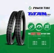 bh POWER TIRE TITAN T901; 2.50-17, 2.75-17, 3.00-17 TUBE TYPE, NYLON, 8 PLY RATING, HEAVY DUTY FOR TRICYCLE TIRES.