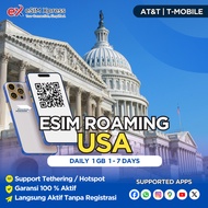eSIM USA(Promo) Daily Unlimited 1GB Data | eSIM Roaming Perjalanan Langsung Aktif