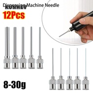 KUNHEV 12Pcs Dispensing|Needle, Metal 8G-30G Fluids Industrial Glue Injection Needle, 25mm Blunt Tip