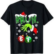 Meme Lucu Bruh 6-7 Padanan Keluarga Krismas Enam Tujuh T-Shirt