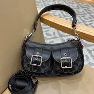 2025 New Ashton Baguette Single Shoulder Slant Cross Leather Bag Olai Cow Leather Underarm Mahjong B