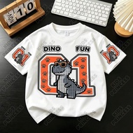 (Ship 24 Hours)KIDS WITH Children's Short-Sleeved T-Shirt Round Neck Printed 100-150 Cm D63