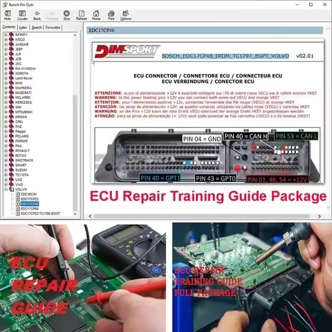 ECU Repair Training Guide Package EPROM TEST Progranm ECU Basic Electronics Components EDC Datasheet