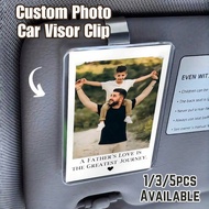 Personalized Car Sun Visor Photo Clip - Custom Photo And Text For Father's Day, Birthday, And Car De