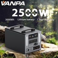 VANPA 2500W Portable Power Station 3x AC 220V Output 3000Wh Large Capacity Battery For Camping Outdo