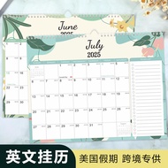 2024-2025 English Wall calendar Watercolor Sketch Coil calendar calendar Creative Desk calendar Monthly calendar Annual calendar Stationery