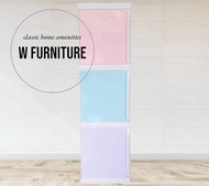 Wfurniture🗄ตู้พลาสติกน็อคดาวน์อเนกประสงค์ 3ชั้น 👍มือจับข้าง/ฝาสวิง ✅รุ่น Tower Box 🌈สีPastel ❗️❗️สิน