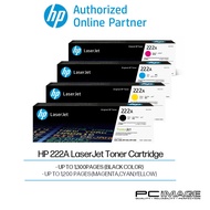 HP 222A LaserJet Toner Cartridge (BLACK/CYAN/MAGENTA/YELLOW) For Pro 3203dw  MFP 3303sdw, fdn, fdw