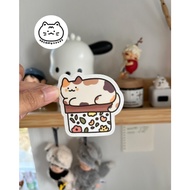 Calico Cat on Box Laptop/Tumbler Vinyl Stickers FL2 Kreamynotes Art Studio