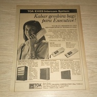 Iklan Cetak Jadul TOA intercom system