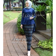 Set ZALORA dan Rok Plisket Kebaya Setelan Kebaya pasangan Kebaya seragam warna grey Kebaya brukat mu