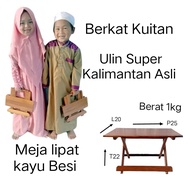 Meja lipat/meja kayu anak/meja portabel/meja belajar/meja ngaji berbahan kayu Ulin Kalimantan Asli ukuran kecil tinggi 22cm, panjang 25cm, lebar 20cm