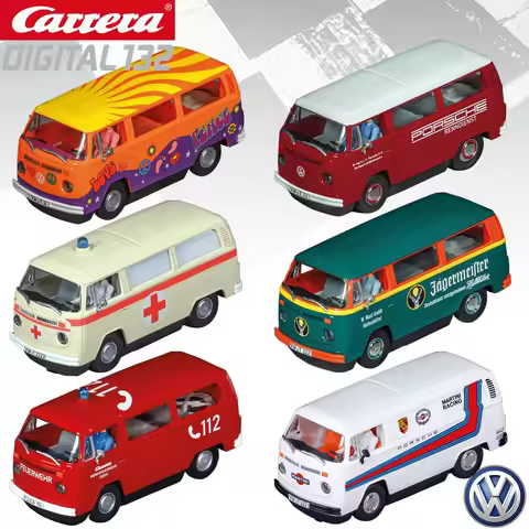 Carrera Slot Car Digital132 VW Bus T2b 31095 / 31096 Porsche / 32033 Ambulance / 32034 Jägermeister 