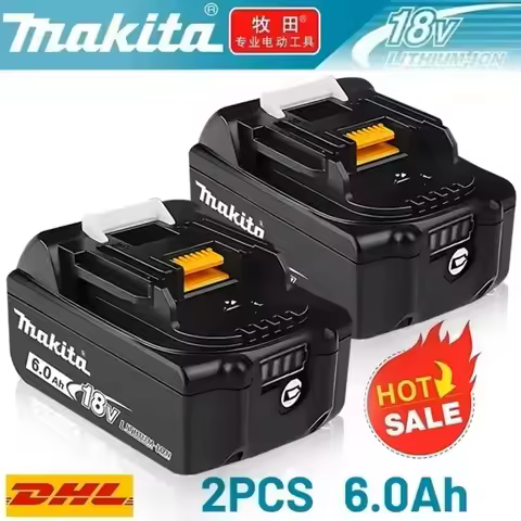 Original Makita 18V Battery 6Ah, High Capacity Lithium-Ion Batterie Makita 18V, Compatible with 18V 