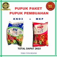 Paket KNO3 dan MKP pupuk untuk tanaman masa pembungaan dan pembuahan kemasan original total 2kg
