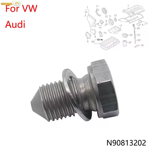 N90813202 Engine Oil Drain Plug for Audi A3 A4 A6 TT Q7 VW Beetle Golf Passat Tiguan Screw Bolt Wash