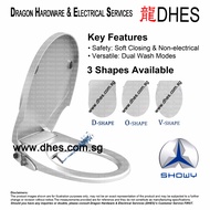 Showy Dual Function Non-Electric Bidet Toilet Seat With Soft Closing 2490 2491 2492