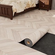 Oxdigi Peel and Stick Herringbone Vinyl Flooring Roll 23"x 393"/64 Sq.Ft, Self Adhesive Vinyl Floor 