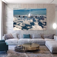 สวยเครื่องบิน A380 เครื่องบินโดยสารขนาดใหญ่พิเศษเครื่องบินขนส่ง Blue Sky ห้องนั่งเล่น Home Wall Art 