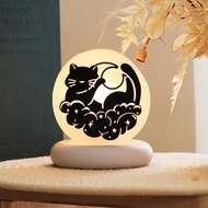 星幻夢夜 I 小剪影 I 白鹽款 l 鹽燈 l 貓系列 l 擺飾 夜燈