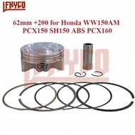 Motorcycle Engine Parts 62Mm +200 Bore Piston Rings Kit Para Sa Honda Ww150am Pcx150 Sh150 ABS Pcx1