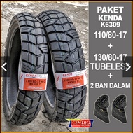 KENDA K6309 PAKET BAN 110+130/80 RING 17 TUBELESS BAN SUPERMOTO