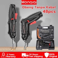 MONQIQI Bor obeng listrik  Cordless Screwdriver 4.2 V Mesin bor baterai impact cordless drill 49 pcs