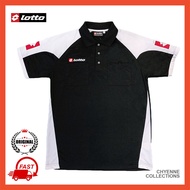 ORIGINAL Lotto Football Referee Shirt • Black Adult • Polyester Collar Neck Short Sleeved Jersey T-s