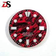 NH35 Dial Red Carbon Fiber 28.5mm Dial High Quality BGW9 C3 Lume NH35 NH36 Movement Custom Logo Modi