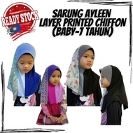 TUDUNG SARUNG AYLEEN LAYER PRINTED CHIFFON - TUDUNG SARUNG BUDAK