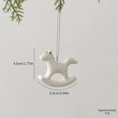 Penguin Ceramic Christmas Pendant Home Decor Snow House Christmas Tree Charms Small Ornaments White 