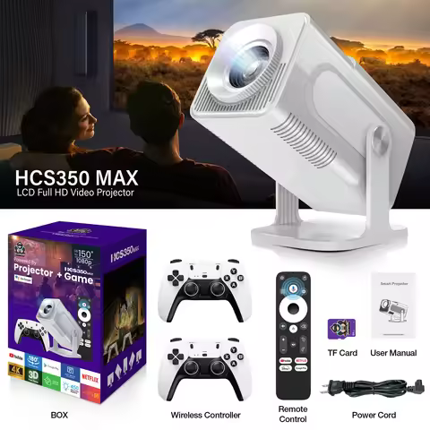 4K Full HD Projector FHD 350MAX Android WiFi 3D Home Theater Portable Beam Projector Meeting Video M