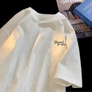 【M-8XL 】Korean Casual Simple Round Neck Short Sleeved T-shirt for Men Versatile Fashionable Loose Ov