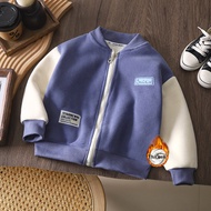 ROCKYSTUDIO 80-160 Boys Girls Korean Velvet Fleece Jacket Long-sleeved Thicken Zipper Baseball Winte