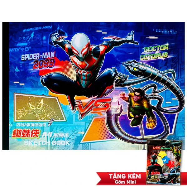 Sổ Vẽ Phác Họa Spider-Man Kèm 3 Gôm Tẩy Mini - iiGEN YZ310063 (28 Tờ)
