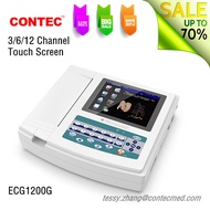 CONTEC 12 Channel ECG Machine Touch screen EKG Monitor Free Software Analysis Interpretation 12 Lead