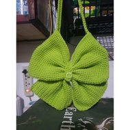 <D’ crochet corner> bow bag crochet