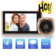 Door Viewer Video Peephole Camera Motion Detection 4.3" Monitor Digital Ring Doorbell Video-eye Security Voice Record