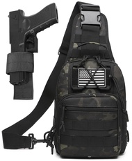 Small Tactical Sling Bag For Men With Holster Military EDC Shoulder Bag CCW Crossbody Bag 7 Liters