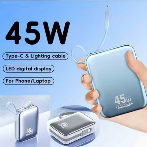 20000mAh Power Bank PD 45W Portable USB C Cable Fast Charging Mobile External Battery For Samsung iP