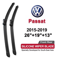 (Front+Rear 3pcs)silicone car wiper for VW Volkswagen Passat 2015-2019(B8/3G2/3G5)2018 2017 2016 Win